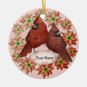 Kardinal-Weihnachtsstern-Ornamente Keramik Ornament