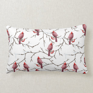 Kardinal-, Winter- und Schneemuster Lendenkissen