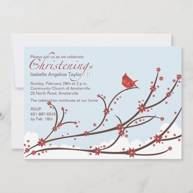 Kardinal zu einer Zweigstelle Einladung (Vorderseite)