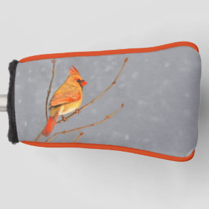 Kardinal zur Zweigmalerei - Originale Vogelkunst Golf Headcover