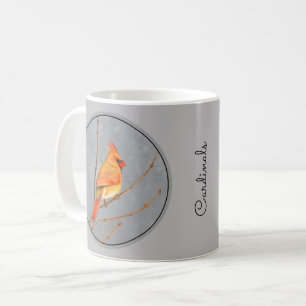 Kardinal zur Zweigmalerei - Originale Vogelkunst Kaffeetasse