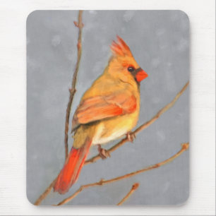 Kardinal zur Zweigmalerei - Originale Vogelkunst Mousepad