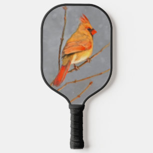 Kardinal zur Zweigmalerei - Originale Vogelkunst Pickleball Schläger