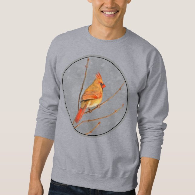 Kardinal zur Zweigmalerei - Originale Vogelkunst Sweatshirt (Vorderseite)