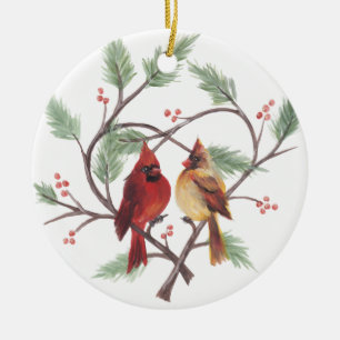 Kardinäle des Kieferherzes Keramik Ornament