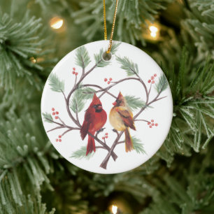 Kardinäle des Kieferherzes Keramik Ornament