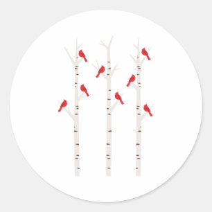 Kardinäle in Bäumen Runder Aufkleber
