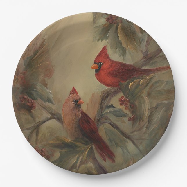 Kardinäle Pappteller (Vorderseite)
