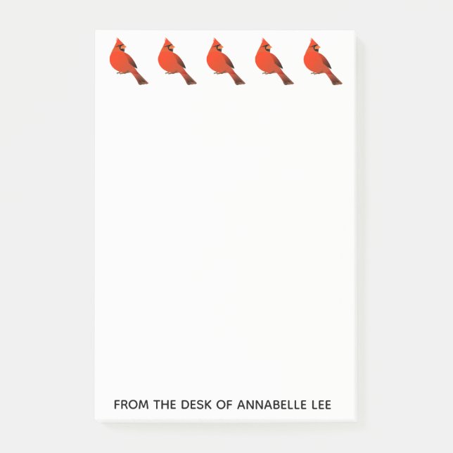 Kardinäle Post-it Klebezettel (Vorderseite)
