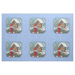 Kardinäle Weihnachtsfest Blue Pillow Size Stoff