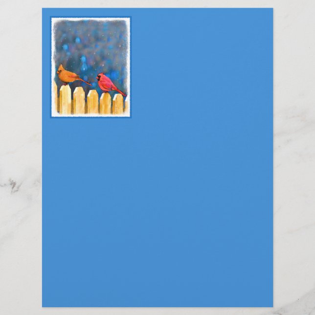 Kardinäle zur Zaunmalerei - Originelle Kunst (Vorderseite)