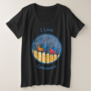 Kardinäle zur Zaunmalerei - Originelle Kunst Große Größe T-Shirt