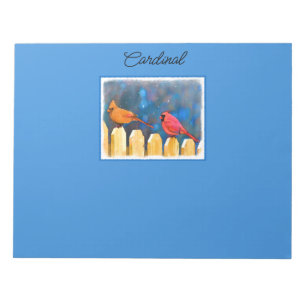 Kardinäle zur Zaunmalerei - Originelle Kunst Notizblock