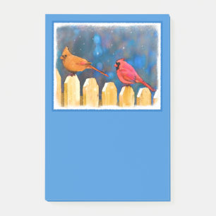 Kardinäle zur Zaunmalerei - Originelle Kunst Post-it Klebezettel