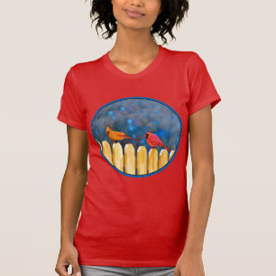 Kardinäle zur Zaunmalerei - Originelle Kunst T-Shirt