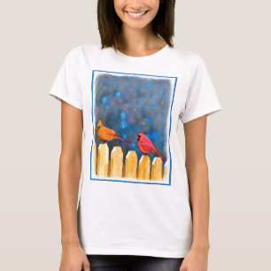 Kardinäle zur Zaunmalerei - Originelle Kunst T-Shirt