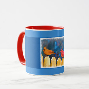 Kardinäle zur Zaunmalerei - Originelle Kunst Tasse