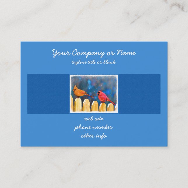 Kardinäle zur Zaunmalerei - Originelle Kunst Visitenkarte (Vorderseite)