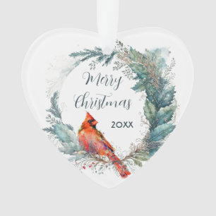 Kardinaler individueller datierter Stechpalmen-Grü Ornament