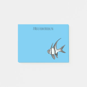 Kardinalfisch-Cartoon in Banggai Post-it Klebezettel