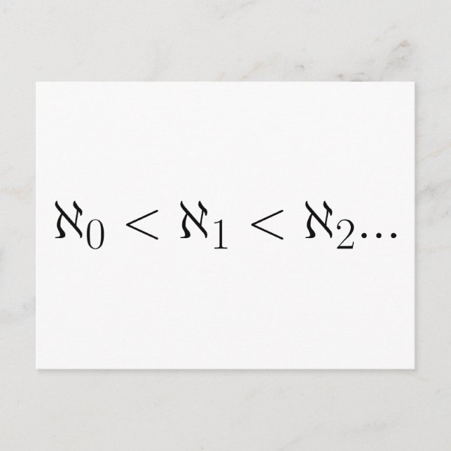 Kardinalität unendlicher Sets Postkarte (Vorderseite)