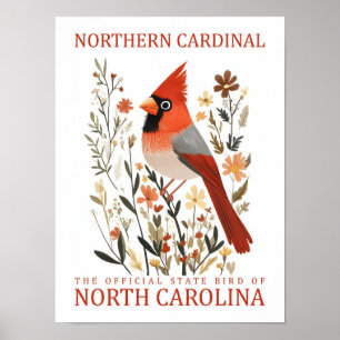 Kardinalkardinalvogel von North Carolina USA Poster