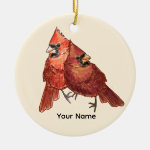 Kardinalpaar Keramik Ornament