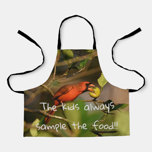 Kardinalprobe mit etwas Obst Schürze (Vorderseite)