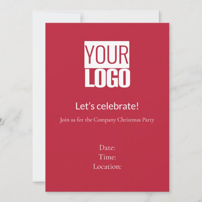 Kardinalrot -  festliche Firmenparty Einladung (Vorderseite)
