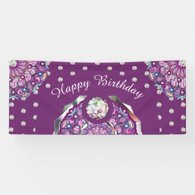 Kardinalrot Rosette Banner (Horizontal)