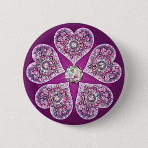 Kardinalrot Rosette Button