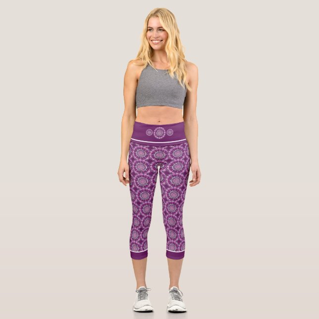 Kardinalrot Rosette Capri Leggings (Vorderseite)