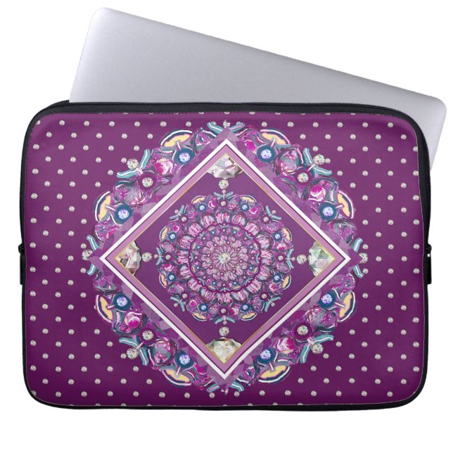 Kardinalrot Rosette Laptopschutzhülle (Vorderseite)