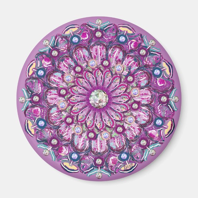 Kardinalrot Rosette Magnet (Vorne)