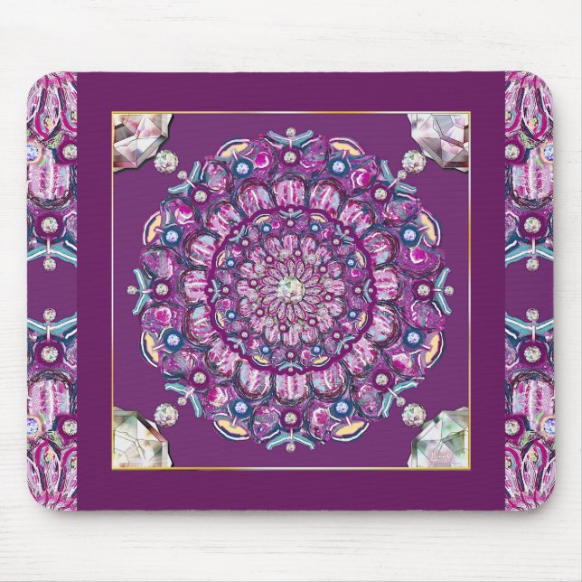 Kardinalrot Rosette Mousepad (Vorne)