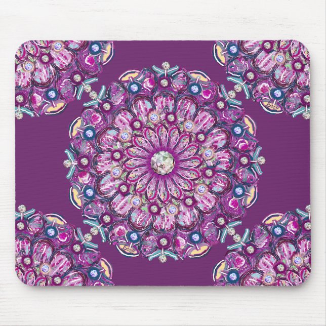 Kardinalrot Rosette Mousepad (Vorne)