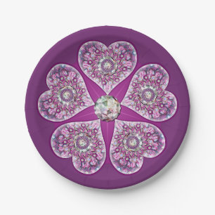 Kardinalrot Rosette Pappteller