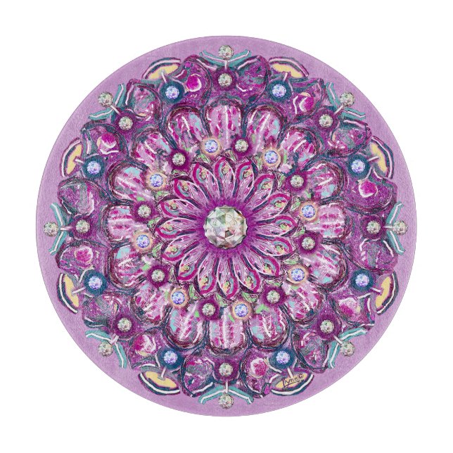 Kardinalrot Rosette Schneidebrett (Vorderseite)