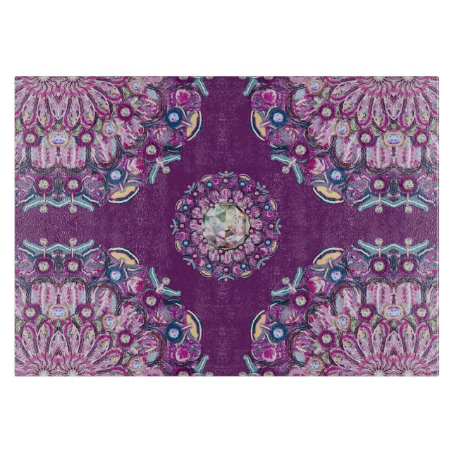 Kardinalrot Rosette Schneidebrett (Vorderseite)