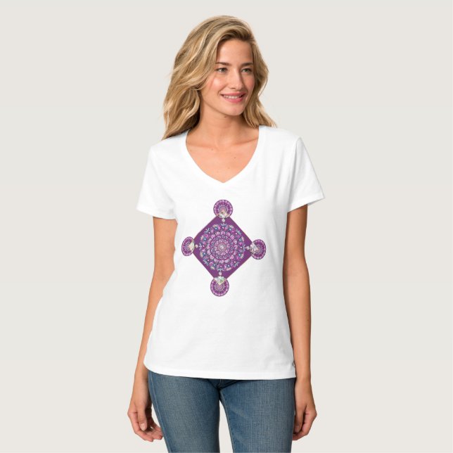 Kardinalrot Rosette T-Shirt (Vorderseite Vollansicht)