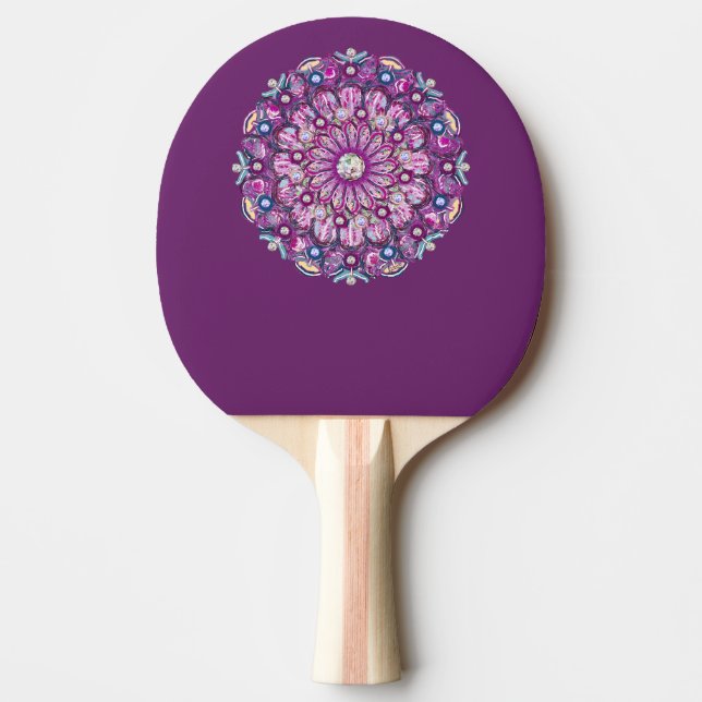 Kardinalrot Rosette Tischtennis Schläger (Vorderseite)