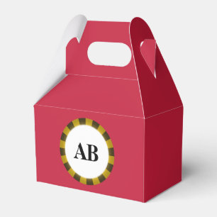 Kardinalrote Einzelfarbe mit Monogramm Geschenkschachtel