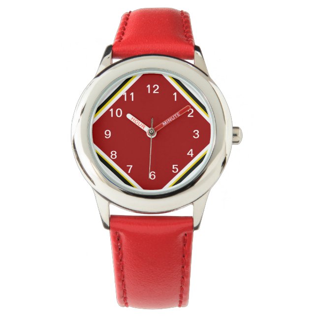 Kardinals-Rot Armbanduhr (Vorderseite)