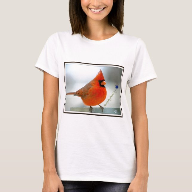 Kardinals-Rot-Vogel T-Shirt (Vorderseite)