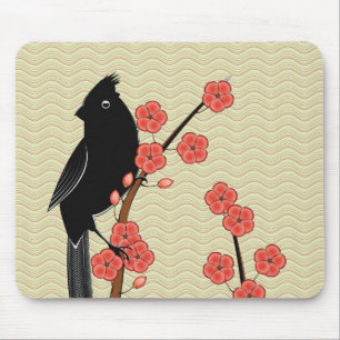 Kardinals-u. Pflaumen-Blüte Mousepad
