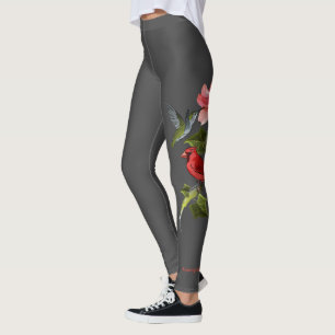 Kardinals-und Kolibri-rosa Lilie personalisiert Leggings