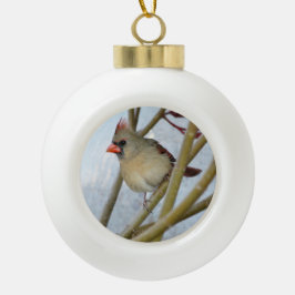 Kardinals-Weihnachtsbaum-Verzierung Keramik Kugel-Ornament