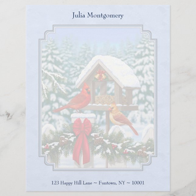 Kardinals Weihnachtsfest Blau Briefkopf (Vorderseite)