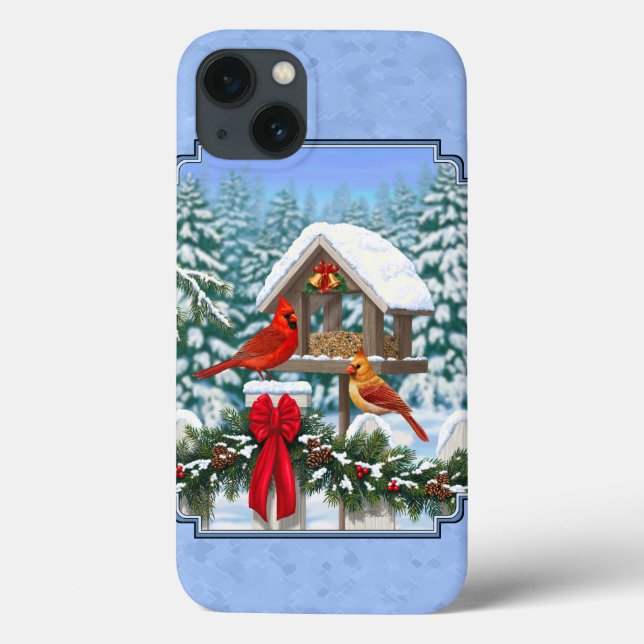 Kardinals Weihnachtsfest Blau Case-Mate iPhone Hülle (Rückseite)