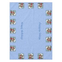 Kardinals Weihnachtsfest Blau Tischdecke